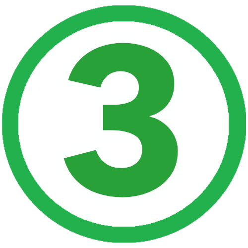 The number three in a circle