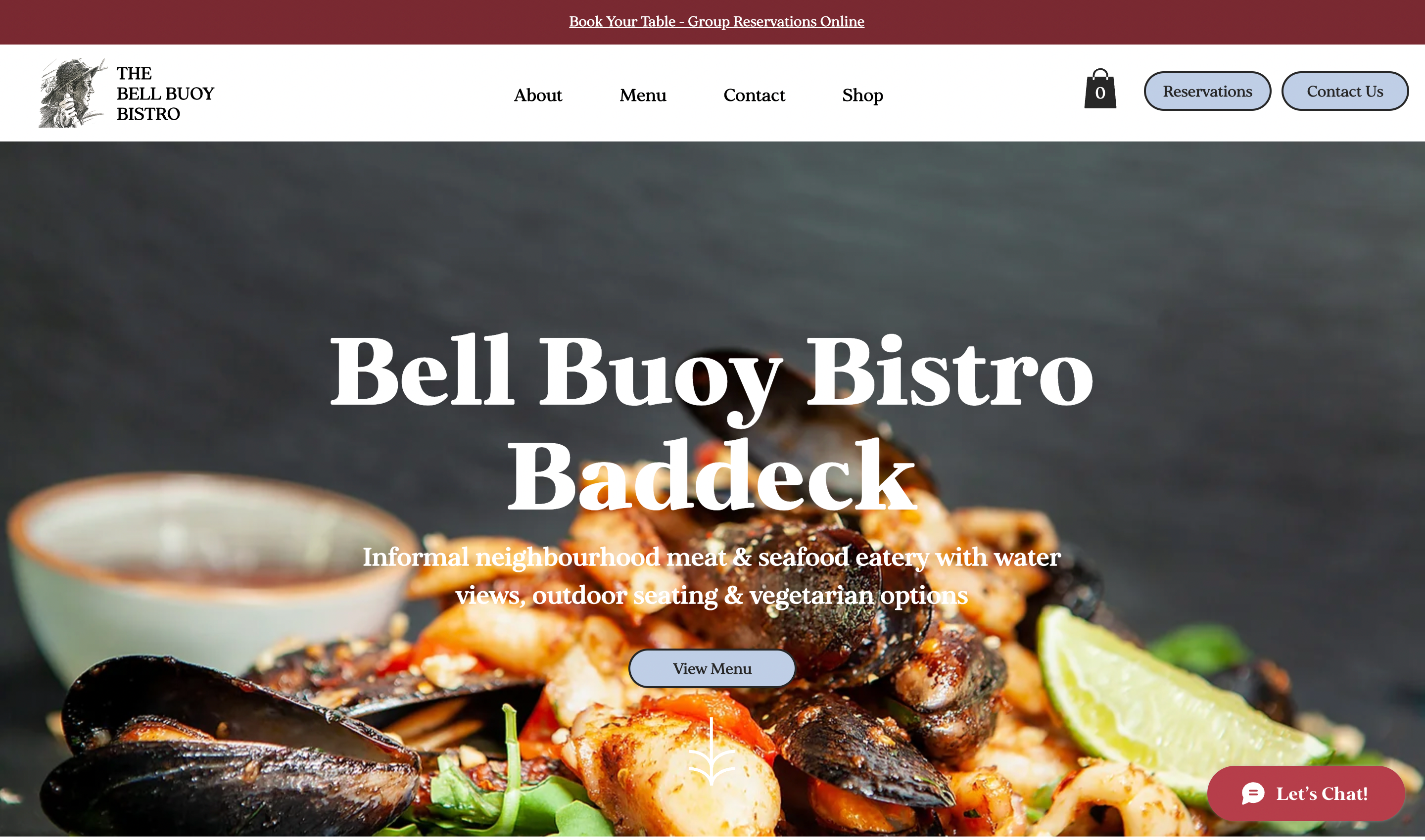 Website design for the food industry, Bell Buoy Bistro, restaurant in Nova Scotia