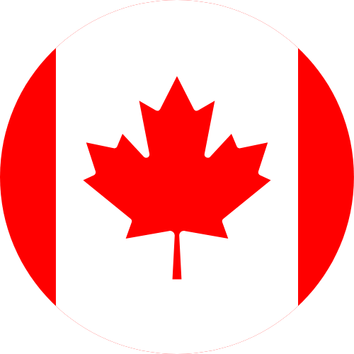 Round Canada flag icon