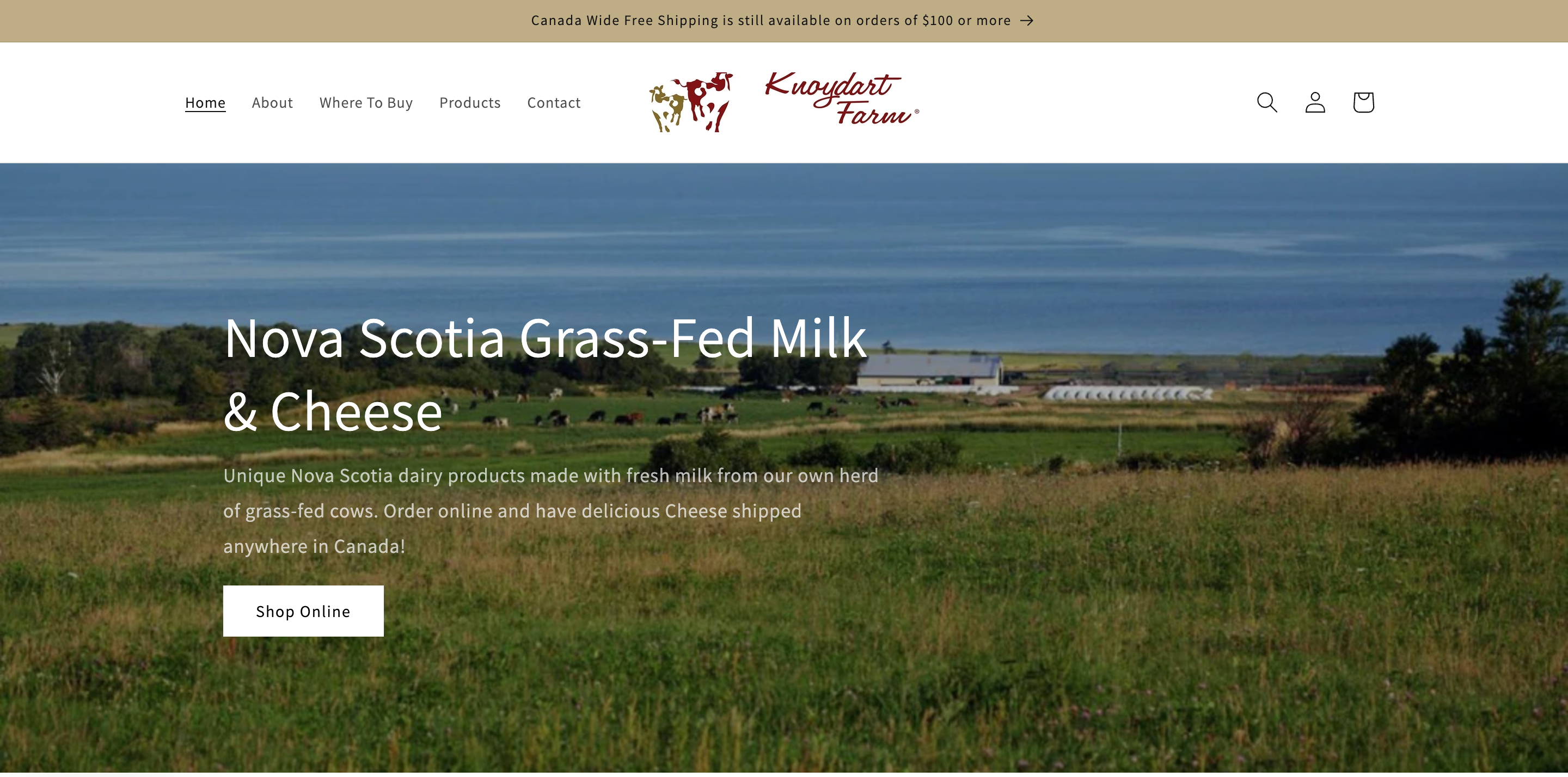 Website design for a dairy farm, Knoydart Farm, in Nova Scotia