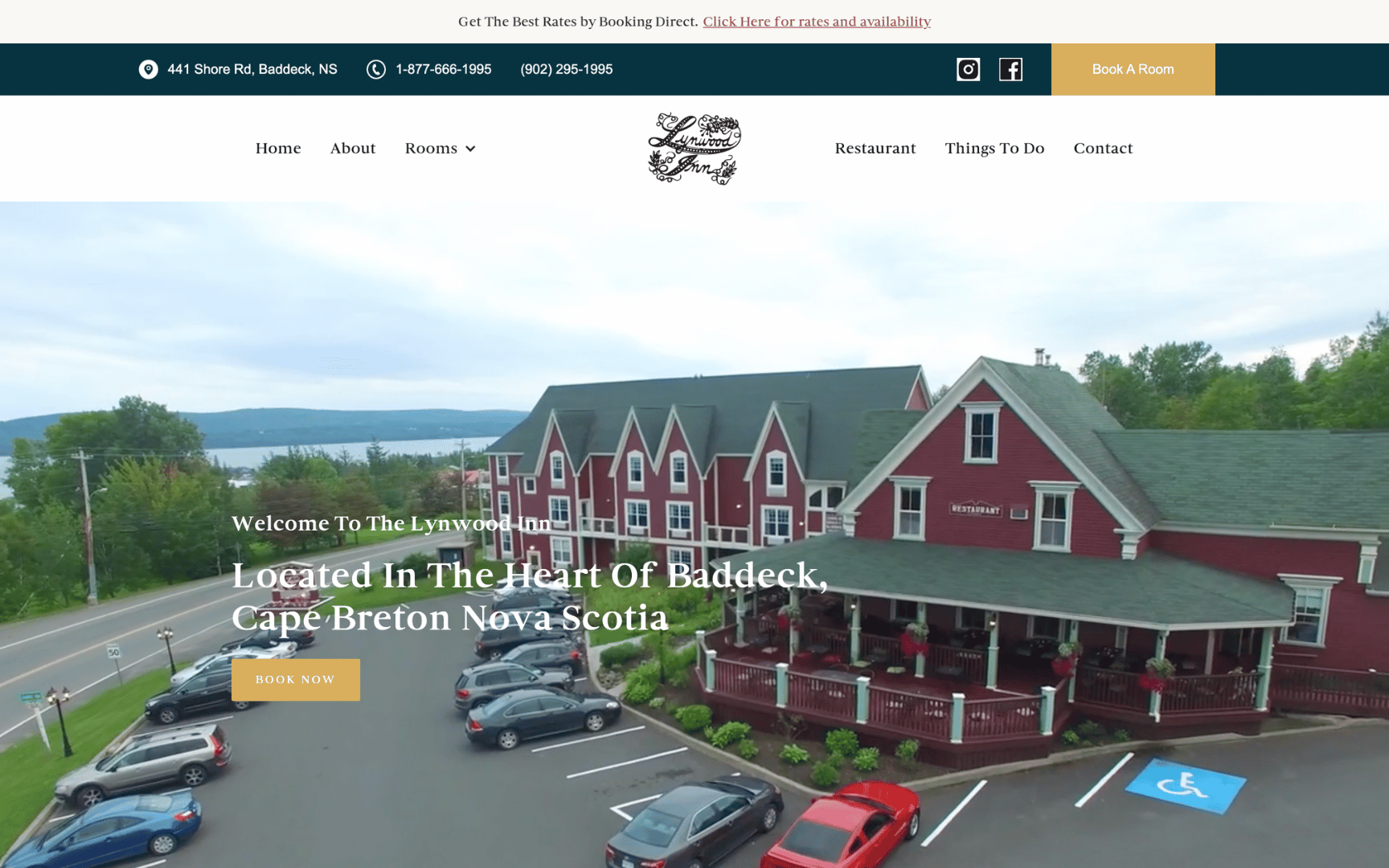 Website design for the hospitality industry, Lynwood Inn, in Nova Scotia