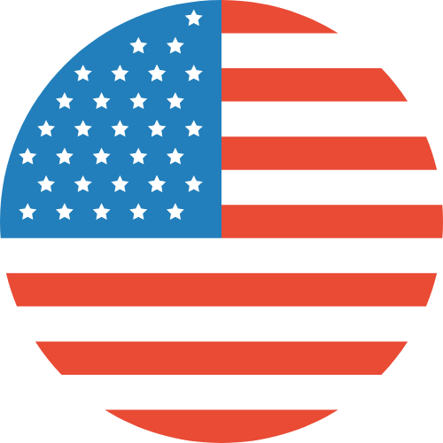 Round United States flag icon